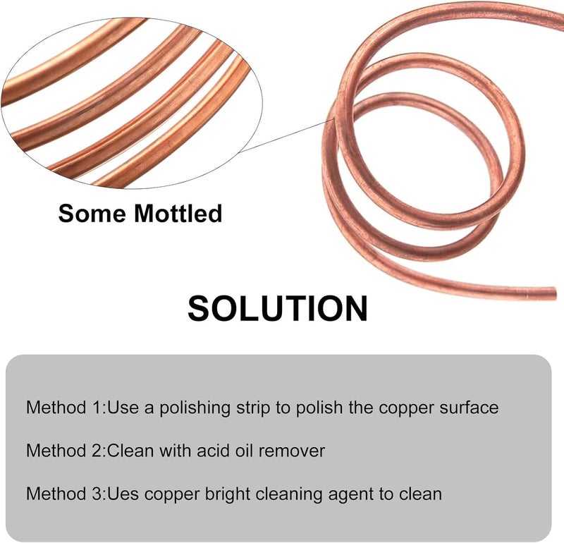 Yaocom أنبوب نحاسي 1/2" OD x 7/16" ID x 10 قدم أنبوب نحاسي للتبريد T2 أنبوب نحاسي لولبي ناعم لأنظمة التكييف، مشاريع DIY، ثلاجات، صناعة - Image 5